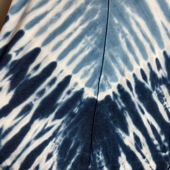 Green Tea Size Large Blue White Tie Dye High Low Tee Soft Casual Oversized Boho - Picture 4 of 6